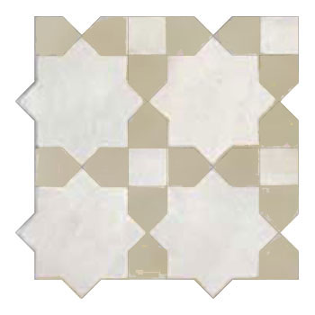 Mosaic House Moroccan tile Tanger C Custom 1-502 White  solid zellige, mosaic, zellij, field, pattern, glaze, stars, classic 